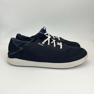 OluKai Moku Pae Boat Shoes Mens Sz 11.5 Navy Quick-Dry Mesh Drop In Heel Slides
